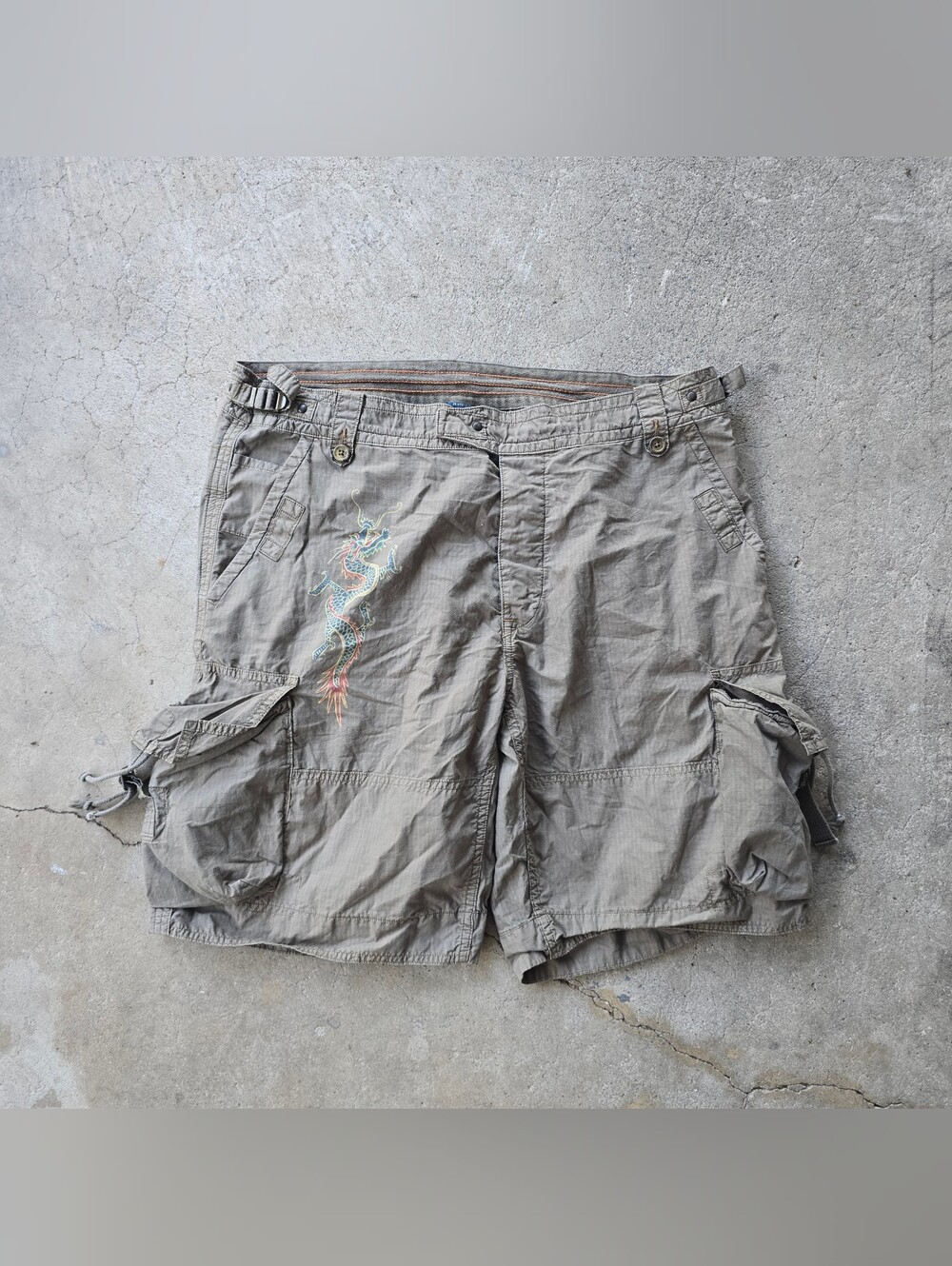 vtg Polo Ralph Lauren Cargo Shorts Mens 31 Utility Surplus  Tiger Dragon
